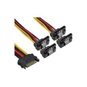 INLINE SATA Strom - Y - Kabel - SATA Buchse an 4x SATA Stecker