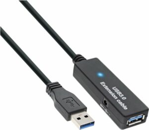 INLINE - USB-Verlängerungskabel - USB Typ A (W) zu USB Typ A (M) - USB 3.0 - 20 m - aktiv - Schwarz