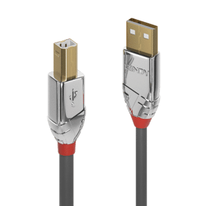 Lindy CROMO - USB-Kabel - USB (M) bis USB Typ B (M) - USB 2.0 - 7.5 m - rund - Grau