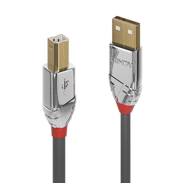 Lindy CROMO - USB-Kabel - USB (M) bis USB Typ B (M) - USB 2.0 - 7.5 m - rund - Grau