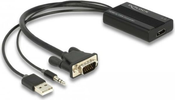 Delock - Spannungsversorgungs-/Audio-/Videoadapter - HD-15 (VGA)