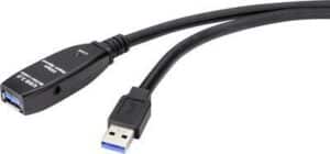 Renkforce RF-4598350 USB Kabel 20 m USB 3.2 Gen 1 (3.1 Gen 1) USB A Schwarz (RF-4598350)