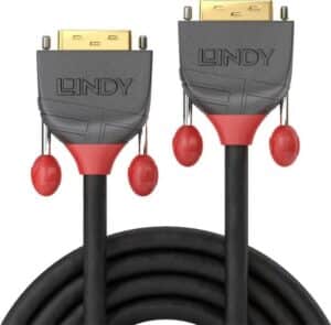 Lindy Anthra Line - DVI-Kabel - Dual Link - DVI-D (M) bis DVI-D (M) - 7.5 m - Daumenschrauben - Schwarz