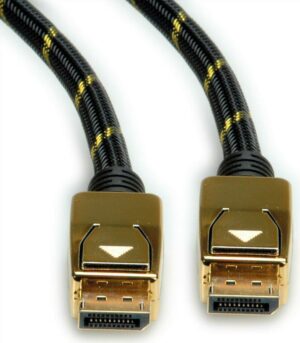 ROLINE 11.04.5922 DisplayPort-Kabel 3 m Schwarz - Gold (11.04.5922)