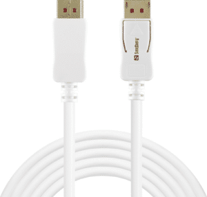 Sandberg - DisplayPort-Kabel - DisplayPort (M) bis DisplayPort (M) - DisplayPort 1.4 - 2 m - 8K Unterstützung - weiß