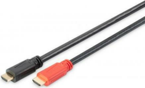 DIGITUS - Highspeed - HDMI-Kabel mit Ethernet - HDMI männlich bis HDMI männlich - 10 m - Doppelisolierung - Schwarz - aktiv