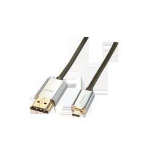 Lindy CROMO Slim High Speed HDMI to micro HDMI Cable with Ethernet - Video-/Audio-/Netzwerkkabel - HDMI - 36 AWG - HDMI