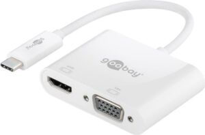 Goobay 52430 Notebook-Dockingstation & Portreplikator Verkabelt & Kabellos USB 3.2 Gen 1 (3.1 Gen 1) Type-A + Type-C Weiß (52430)