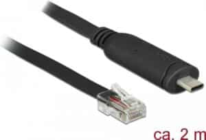 DeLock - Serieller Adapter - USB-C - RS-232 x 1 - Schwarz (63912)