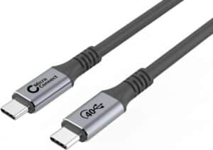 MicroConnect Premium - USB-Kabel - 24 pin USB-C (M) zu 24 pin USB-C (M) - USB4 Gen3x2 - 20 V - 5 A - 50 cm - unterstützt 5K 60 Hz (5120 x 2880) - Schwarz