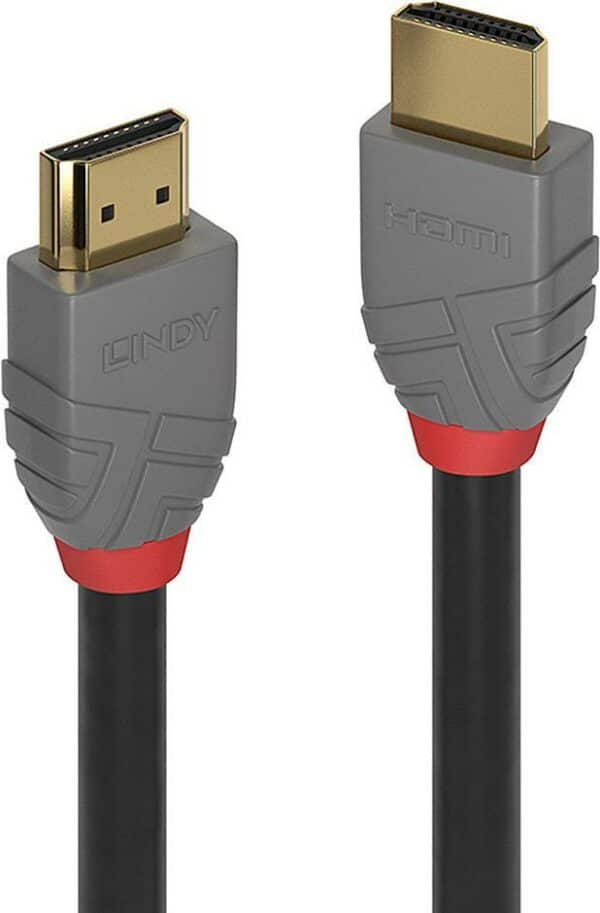 Lindy Anthra Line - HDMI mit Ethernetkabel - HDMI (M) bis HDMI (M) - 10 m - Dreifachisolierung - Schwarz - rund