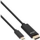 INLINE - Video- / Audiokabel - HDMI / USB - USB-C (M) bis HDMI (M) - 1 m - Schwarz - 4K Unterstützung