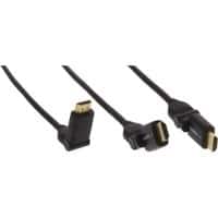 INLINE High Speed - HDMI-Kabel mit Ethernet - HDMI männlich zu HDMI männlich - 2 m - dreifach abgeschirmtes Twisted-Pair-Kabel - Schwarz - 180° drehbarer Stecker