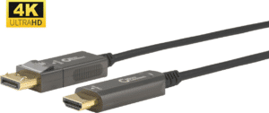 MicroConnect Premium - Adapterkabel - DisplayPort männlich zu HDMI männlich - 30 m - Hybrid Kupfer/Kohlefaser - Schwarz - unterstützt 4K 60 Hz (4096 x 2160)