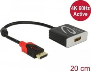 Delock Adapter DisplayPort 1.2 Stecker > HDMI Buchse 4K 60 Hz Aktiv (62734)