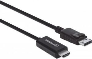 Manhattan - Video- / Audiokabel - DisplayPort / HDMI - DisplayPort (M) bis HDMI (M) - 3 m - Schwarz - geformt