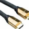 Roline Premium - HDMI mit Ethernetkabel - HDMI (M) bis HDMI (M) - 2 m - Doppelisolierung - Nylon Black - 4K Unterstützung