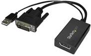 StarTech.com DVI auf DisplayPort Adapter mit USB Power - DVI-D zu DP Video Adapter - DVI zu DisplayPort Konverter - 1920 x 1200 - Display-Adapter - Dual Link - DVI-D (M) bis DisplayPort (W) - USB-Strom