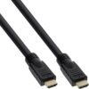 INLINE High Speed - HDMI-Kabel mit Ethernet - HDMI männlich zu HDMI männlich - 7.5 m - Dreifachisolierung - Schwarz - geformt