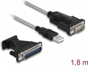 Delock - USB / Serienkabel-Set - USB / USB2.0 / EIA-232 - Daumenschrauben - Schwarz