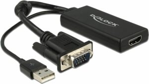 DeLOCK - Videokonverter - VGA - HDMI - Schwarz - Einzelhandel (62668)