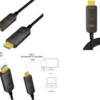 LogiLink - Premium High Speed - Adapterkabel - USB-C männlich zu HDMI männlich - 15 m - doppelt geschirmtes Kupfer/Glasfaser-Hybridkabel - Schwarz - Active Optical Cable (AOC)