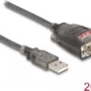 Delock Adapter USB 2.0 Typ-A zu 1 x Seriell RS-232 D-Sub 9 Pin Stecker mit Muttern mit 3 x LED 0