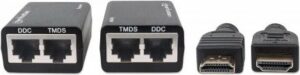 Manhattan HDMI Cat5e/Cat6 Extender (Receiver and Transmitter modules) - Erweiterung für Video/Audio - bis zu 30 m (207386)