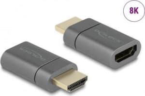 Delock - HDMI-Adapter - HDMI männlich abnehmbar und magnetisch bis HDMI männlich - Anthrazit - unterstützt 8K 60 Hz (7680 x 4320) (66684)