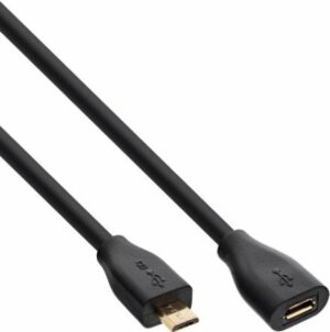 INLINE - USB-Verlängerungskabel - Micro-USB Typ B (M) zu Micro-USB Typ B (W) - USB 2.0 - 5 m - Schwarz