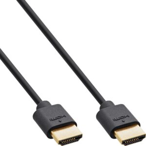 InLine - Ultra High Speed - HDMI-Kabel mit Ethernet - HDMI männlich zu HDMI männlich - 30cm - Dreifachisolierung - Schwarz - Unterstützung für 3D-Video (17933S)