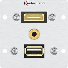 Kindermann Konnect alu 50 - Modulares Faceplate-Snap-In - Mini-Phone Stereo 3