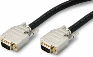 Kindermann 7496000110 - VGA (D-Sub) - VGA (D-Sub) - Männlich - Männlich - Gold - Schwarz (7496-110)