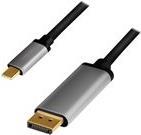 LogiLink - USB-/DisplayPort-Kabel - USB-C (M) zu DisplayPort (M) - USB 3.2 Gen 1 / DisplayPort 1.2 / Thunderbolt 3 - 1.8 m - unterstützt 4K 60 Hz (3840 x 2160) - Schwarz