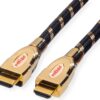Roline Gold - HDMI mit Ethernetkabel - HDMI (M) bis HDMI (M) - 5 m - Doppelisolierung - schwarz-gold - 4K Unterstützung