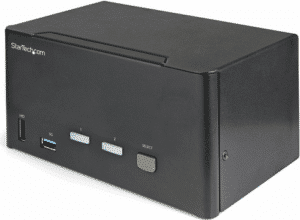 StarTech.com 2 Port DisplayPort KVM Switch - 4K 60 Hz UHD HDR - DP 1.2 KVM Umschalter mit USB 3.0 Hub mit 2 Anschlüssen (5 Gbit/s) und 4x USB 2.0 HID Anschlüssen - Audio - Hotkey - TAA (SV231TDPU34K)