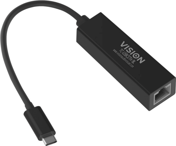 Vision TC-USBCETH/BL - Netzwerkadapter - USB-C 3.1 - Gigabit Ethernet x 1 - Schwarz