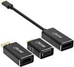 InLine Set 6-in-1 - Video-/Audio-Adapter-Kit - DisplayPort / HDMI / USB / VGA - Schwarz - 4K Unterstützung (64109B)