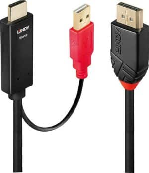 Lindy - Video- / Audiokabel - DisplayPort / HDMI - DisplayPort (M) bis USB