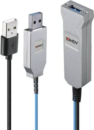 Lindy 100m Fibre Optic USB 3.0 Kabel 100m USB 3.0 Verlängerung über Glasfaser (43346)