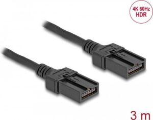 Delock - High Speed - HDMI-Kabel - HDMI Typ E (Automotive) männlich Verriegelung zu HDMI Typ E (Automotive) männlich Verriegelung - 3 m - Doppelisolierung - Schwarz - unterstützt 4K 60 Hz (3840 x 2160)