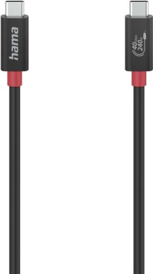 Hama 00200779 USB Kabel 1 m USB4 Gen 3x2 USB C Schwarz (00200779)