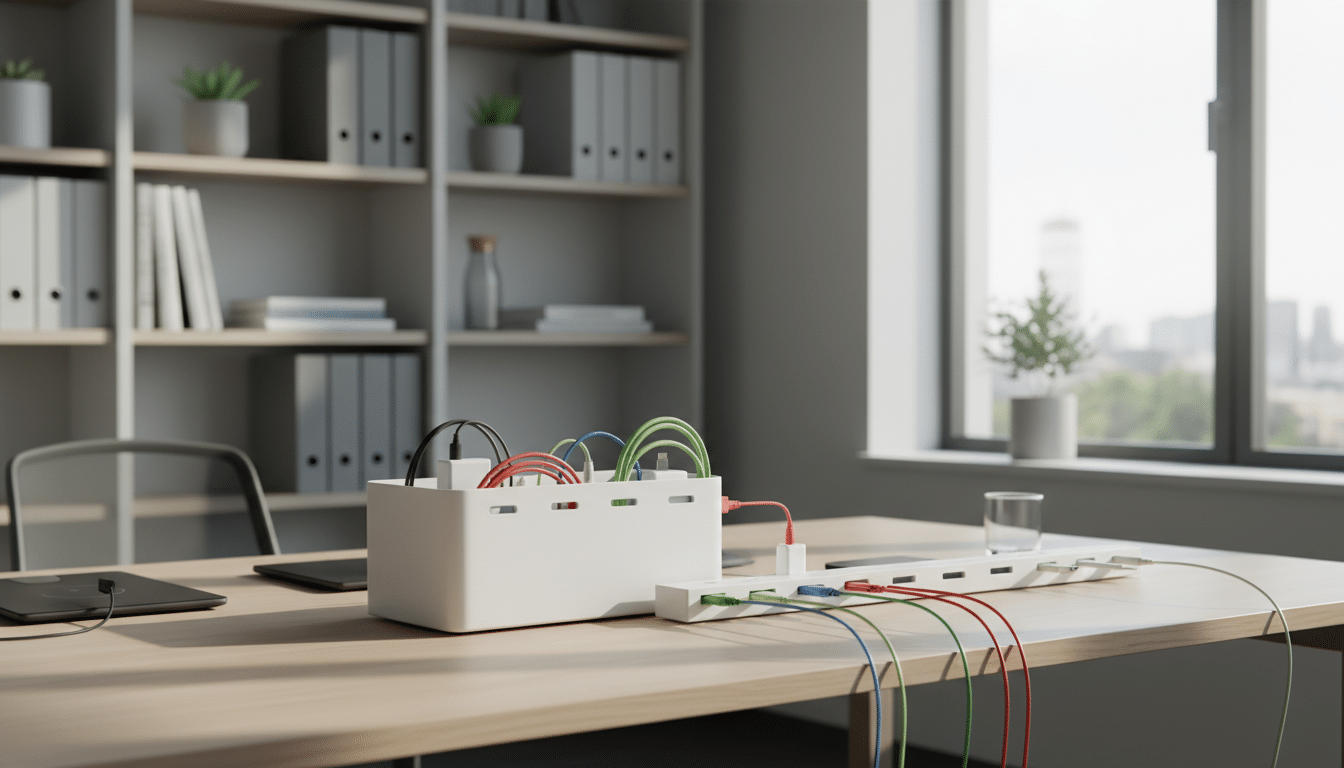 kabel im büro organisieren